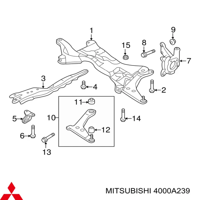 Балка кріплення двигуна Mitsubishi 4000A239 ціна, від 25.33 USD