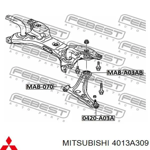 Важіль передньої підвіски нижній, лівий Mitsubishi Space Star MIRAGE (A0) (Міцубісі Спейс стар)