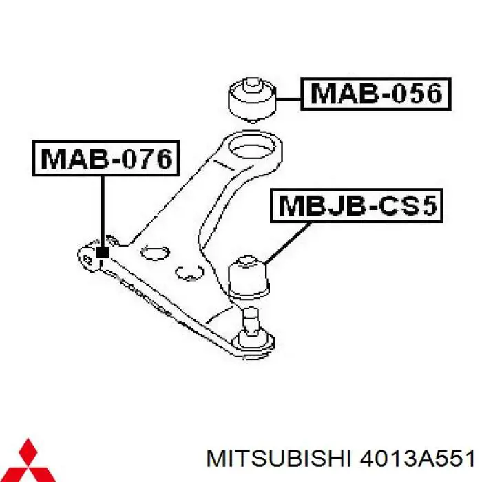 Сайлентблок нижнього важеля передньої підвіски Mitsubishi 4013A551 ціна, від 10.00 USD