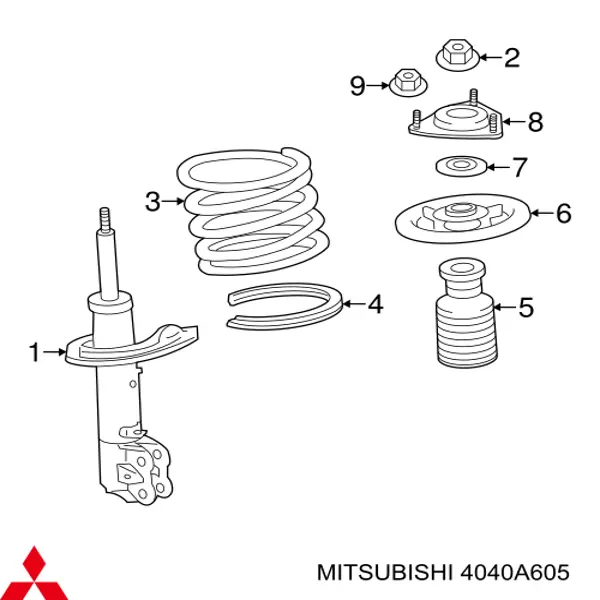 Проставка (гумове кільце) пружини передньої, верхня Mitsubishi 4040A605 ціна, від 23.41 USD