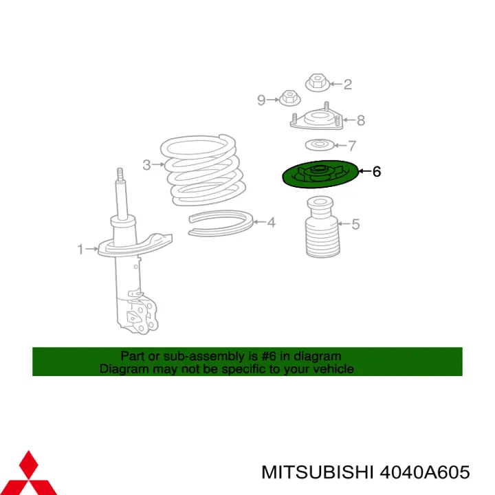 4040A605 Mitsubishi Проставка (гумове кільце) пружини передньої, верхня