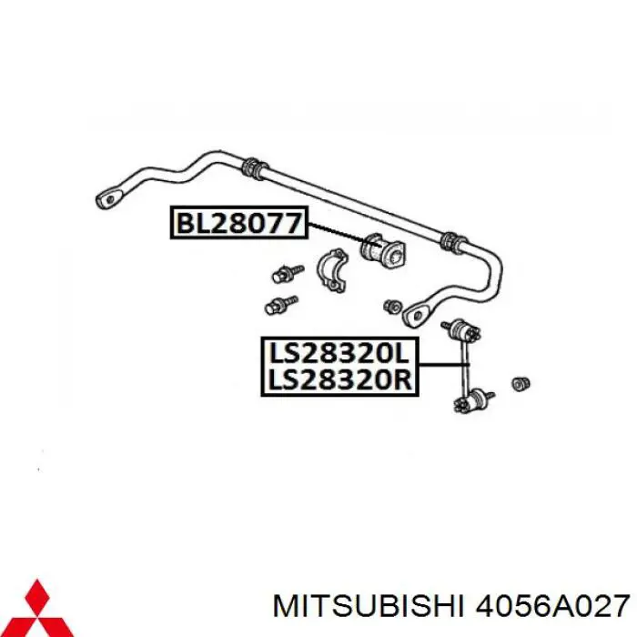 Стійка стабілізатора заднього, ліва Mitsubishi Lancer 9 (CSA) (Міцубісі Лансер)