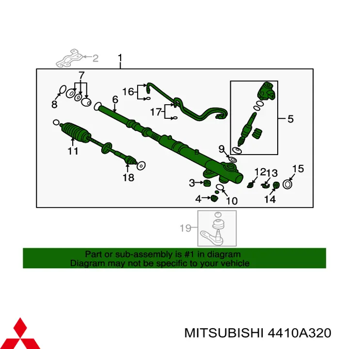 Управління рульове в зборі Mitsubishi 4410A320 ціна, від 166.82 USD