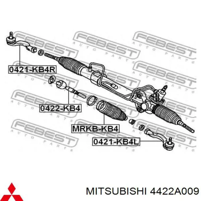 Наконечник рульовий Mitsubishi 4422A009 ціна, від 15.80 USD