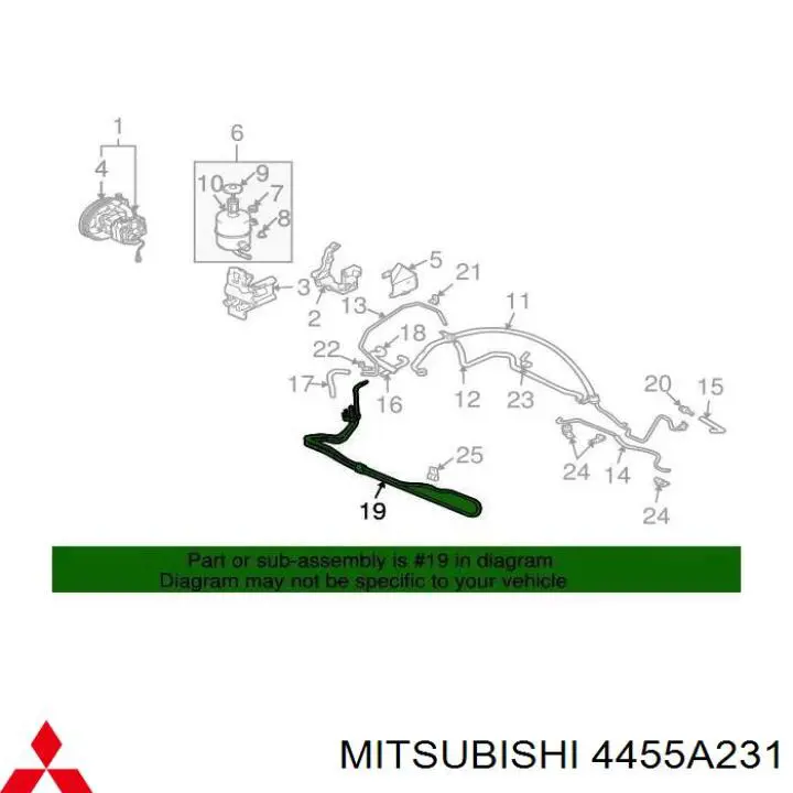  Шланг ГПК, високого тиску гідропідсилювача керма (рейки) Mitsubishi Pajero 