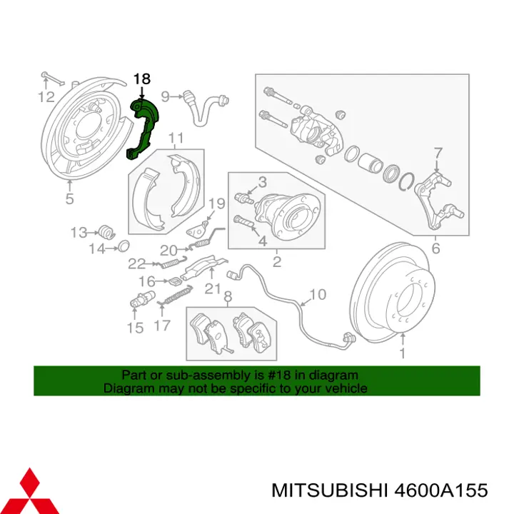 Скоба-розтяжка гальмівного барабана, права Mitsubishi Lancer 10 (CY_A, CZ_A) (Міцубісі Лансер)