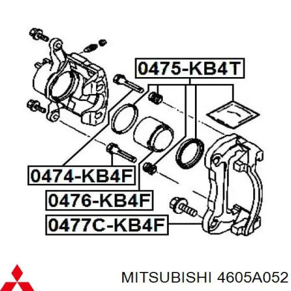 Направляюча супорту переднього Mitsubishi 4605A052 ціна, від 7.60 USD