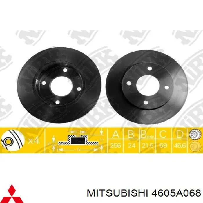 4605A068 Mitsubishi Гальмо дискове переднє