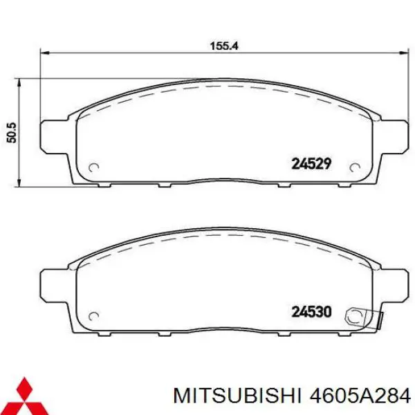Гальмівні колодки Mitsubishi 4605A284 ціна, від 28.04 USD