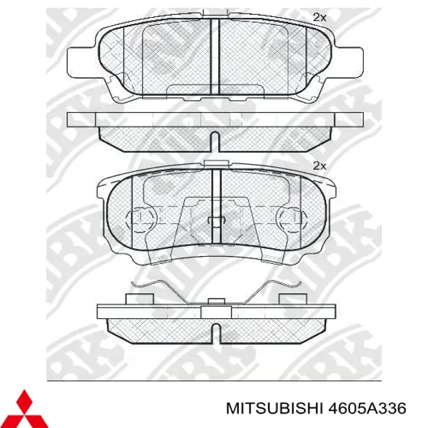 Задні гальмівні колодки 4605A336 Mitsubishi