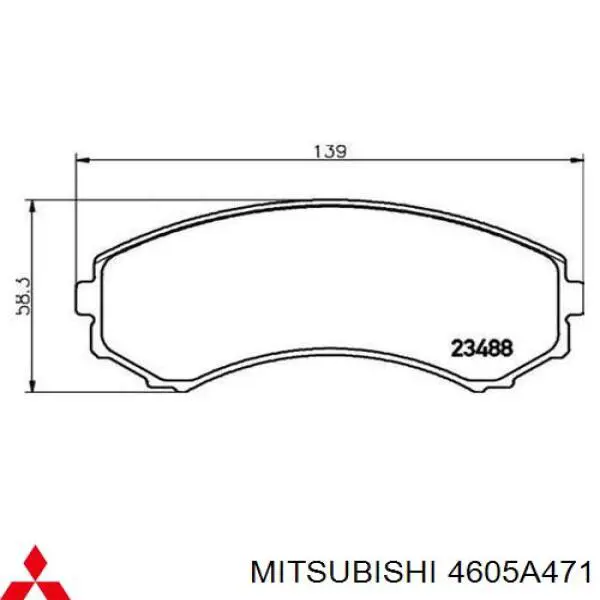 Купити 4605A471 Mitsubishi Колодки гальмівні передні, дискові