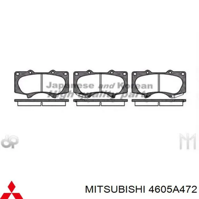 4605A472 Mitsubishi колодки гальмівні передні, дискові