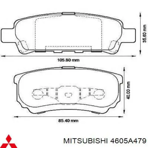 4605A479 Mitsubishi колодки гальмові задні, дискові