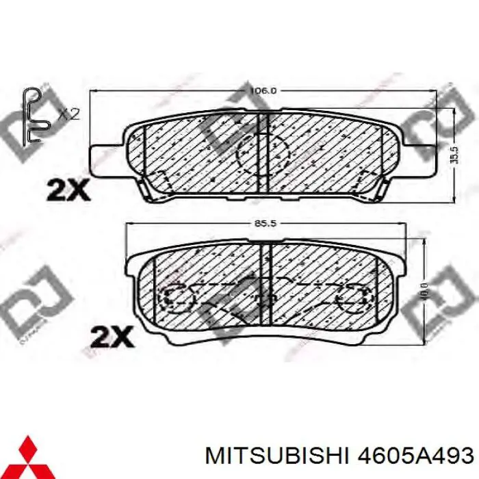 Задні гальмівні колодки Mitsubishi 4605A493 ціна, від 18.25 USD