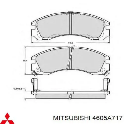 Гальмівні колодки Mitsubishi 4605A717 ціна, від 21.03 USD