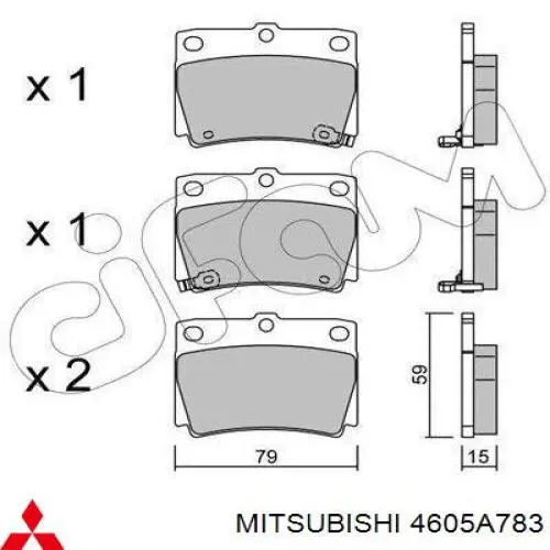 Задні гальмівні колодки 4605A783 Mitsubishi