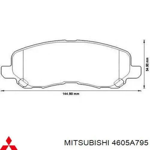 Купити 4605A795 Mitsubishi Колодки гальмівні передні, дискові