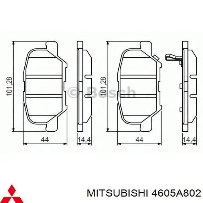 Колодки гальмові задні, дискові 4605A802 Mitsubishi