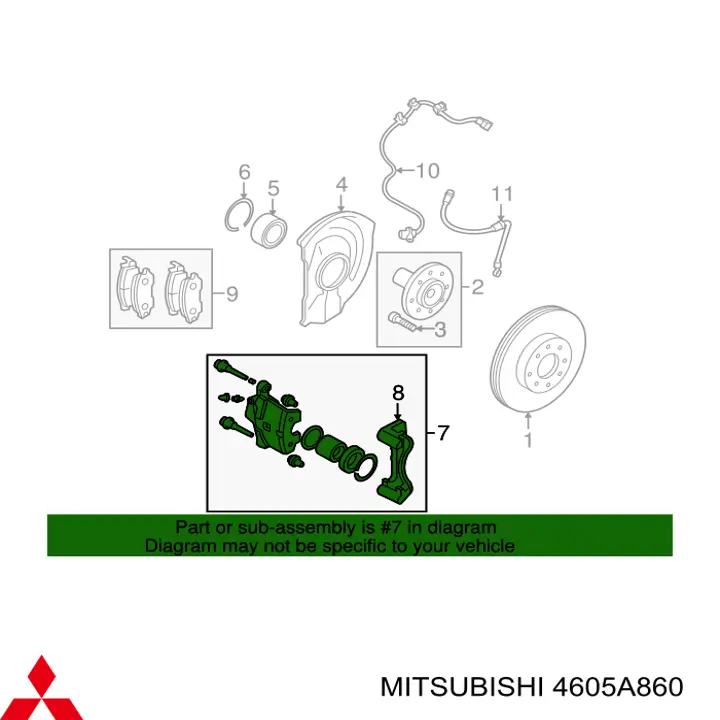 Супорт гальмівний передній правий Mitsubishi 4605A860 ціна, від 13.81 USD