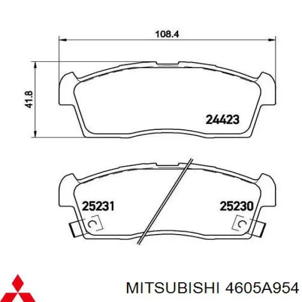Передні тормозні колодки 4605A954 Mitsubishi