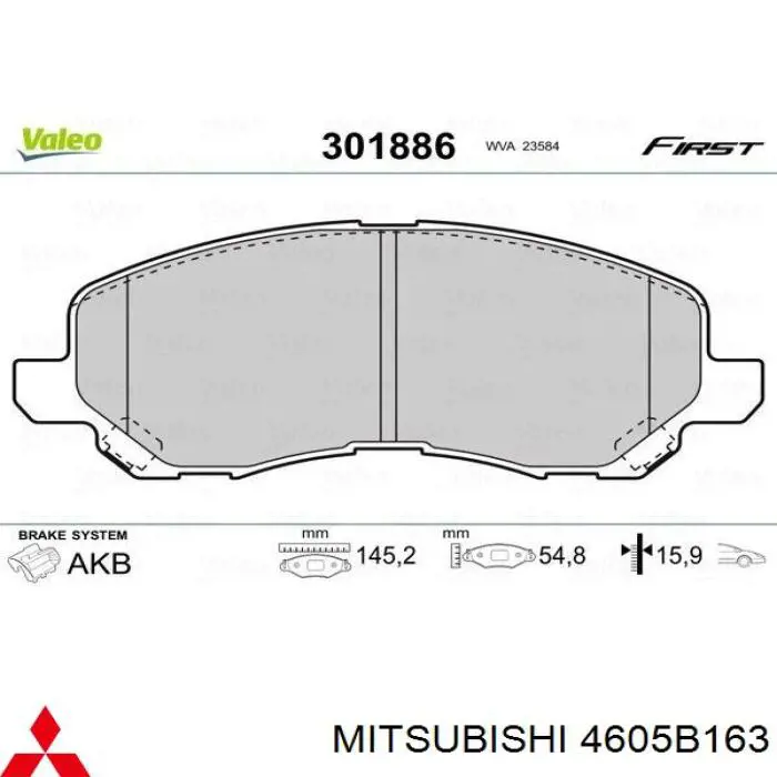 Гальмівні колодки Mitsubishi 4605B163 ціна, від 26.16 USD
