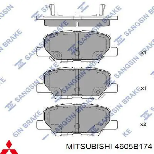 Купити 4605B174 Mitsubishi Направляюча супорту заднього, нижня