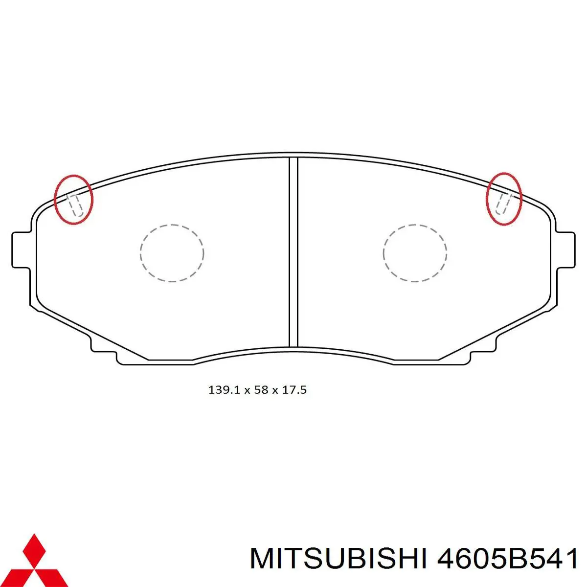 Гальмівні колодки Mitsubishi 4605B541 ціна, від 33.13 USD