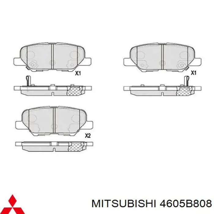 Задні гальмівні колодки Mitsubishi 4605B808 ціна, від 16.58 USD