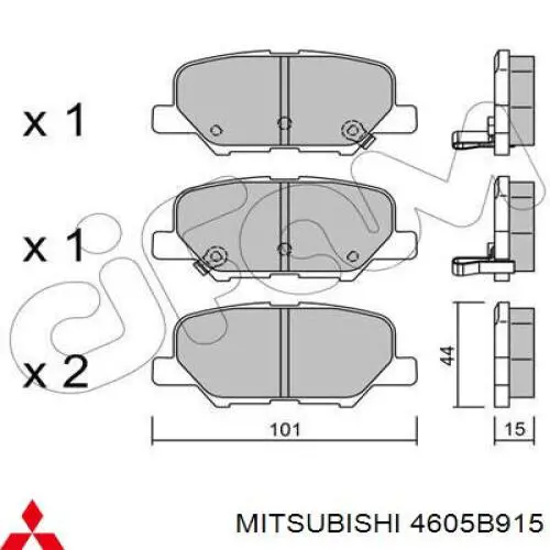 Купити 4605B915 Mitsubishi Задні колодки