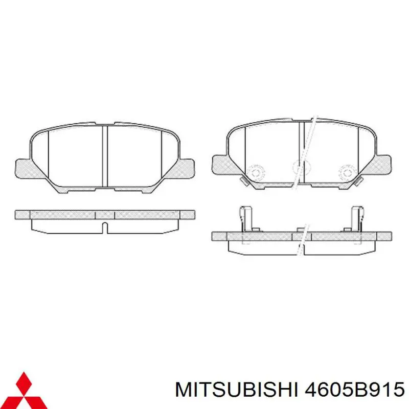 Задні гальмівні колодки Mitsubishi 4605B915 ціна, від 19.42 USD