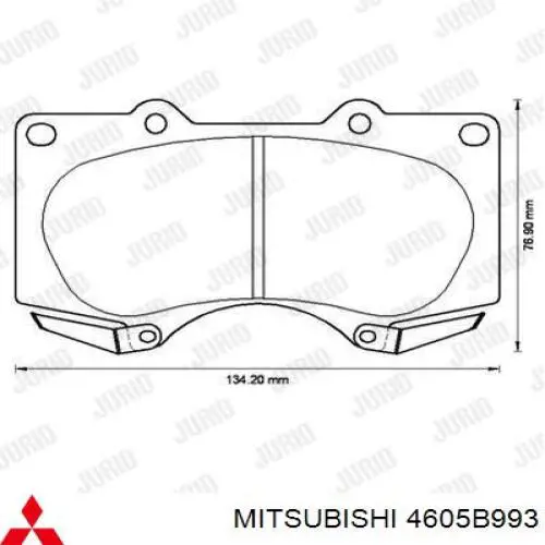 Купити 4605B993 Mitsubishi Колодки гальмівні передні, дискові