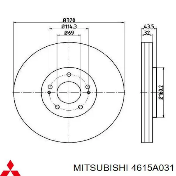 Купити 4615A031 Mitsubishi Ротор гальмівний