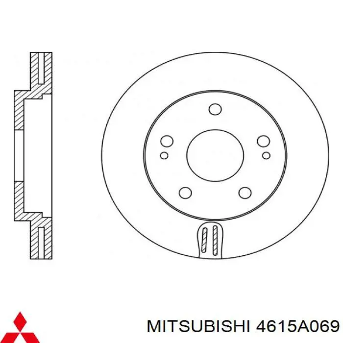 Диск переднього гальма Mitsubishi 4615A069 ціна, від 35.58 USD