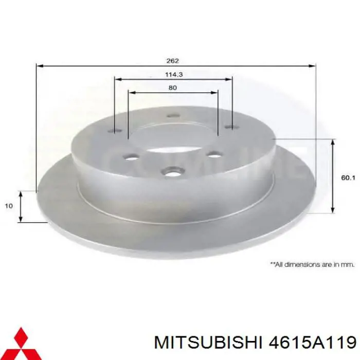 Задні дискові гальма Mitsubishi 4615A119 ціна, від 29.14 USD