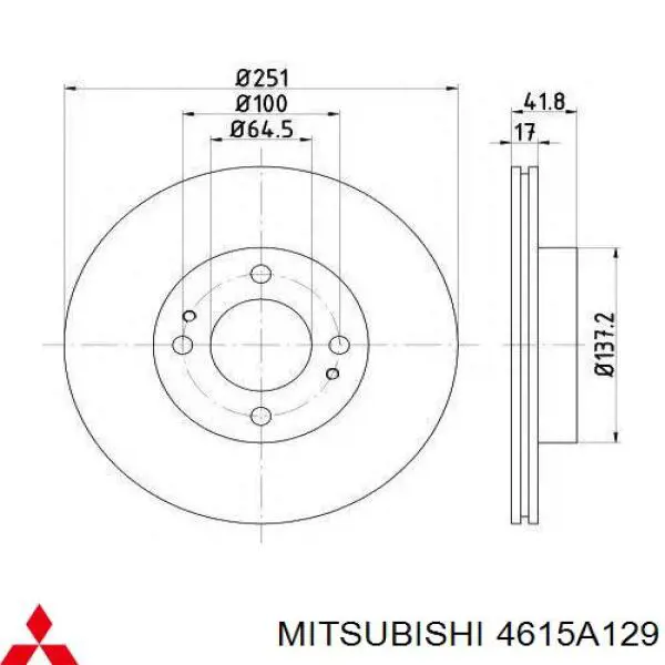 Гальмівні диски передні 4615A129 Mitsubishi