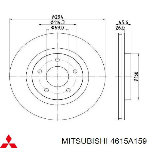 Купити 4615A159 Mitsubishi Ротор гальмівний