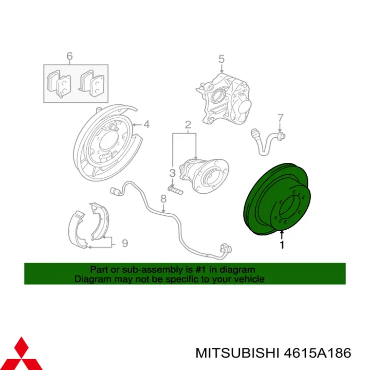 4615A186 Mitsubishi диск гальмівний задній