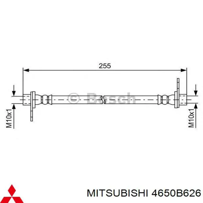 Купити 4650B626 Mitsubishi Шланг гальмівний задній, правий