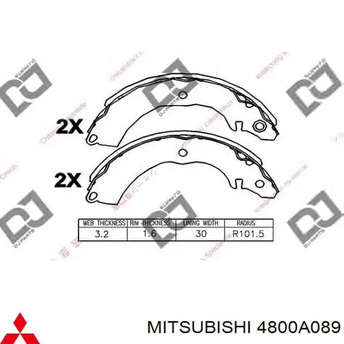 Купити BD0463 AMP/Paradowscy Колодки гальмові задні, барабанні