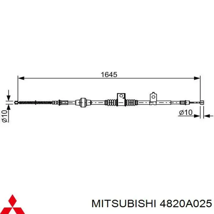 Купити 1606293880 Peugeot/Citroen Трос ручного гальма задній, лівий