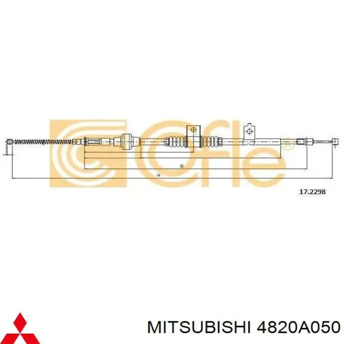 Трос ручного гальма задній, правий 4820A050 Mitsubishi