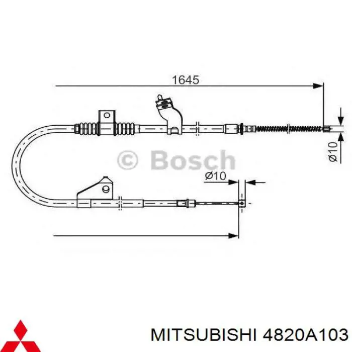 Трос стоянкового гальма задній лівий Febest 04100CWLH ціна, від 27.12 USD