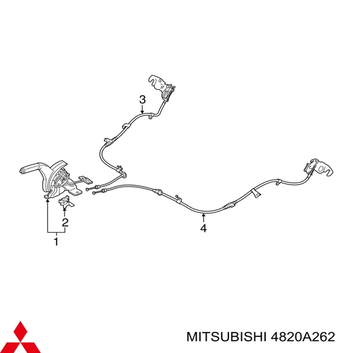 Трос ручного гальма задній, правий Mitsubishi 4820A262 ціна, від 23.00 USD
