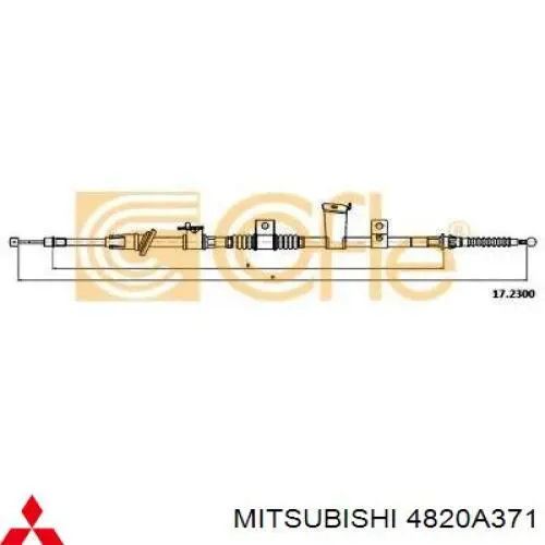 4820A371 Mitsubishi Трос ручного гальма задній, лівий