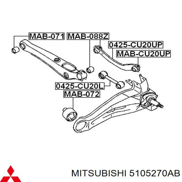 Купити 5105270AB Mitsubishi Тяга поперечна задньої підвіски