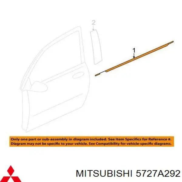 5727A292 Mitsubishi Молдинг опускного скла нижній, двері передньої, правої