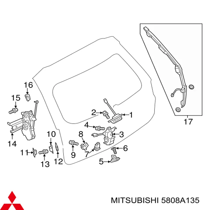 5808A135 Mitsubishi Замок п'ятих дверей