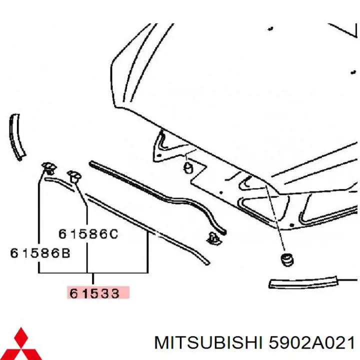Ущільнювач капота Mitsubishi Lancer 10 (CY_A, CZ_A) (Міцубісі Лансер)