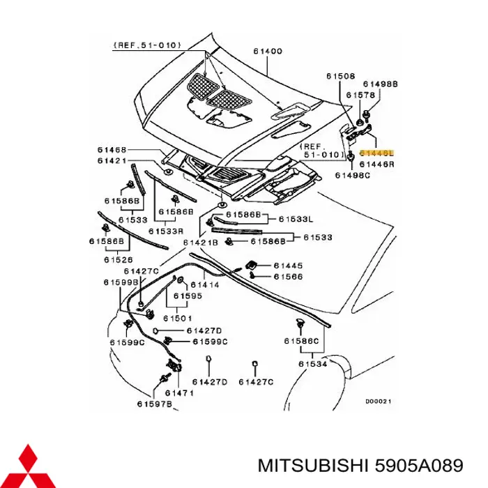 PMB21046BL Signeda Завіс капота, лівий