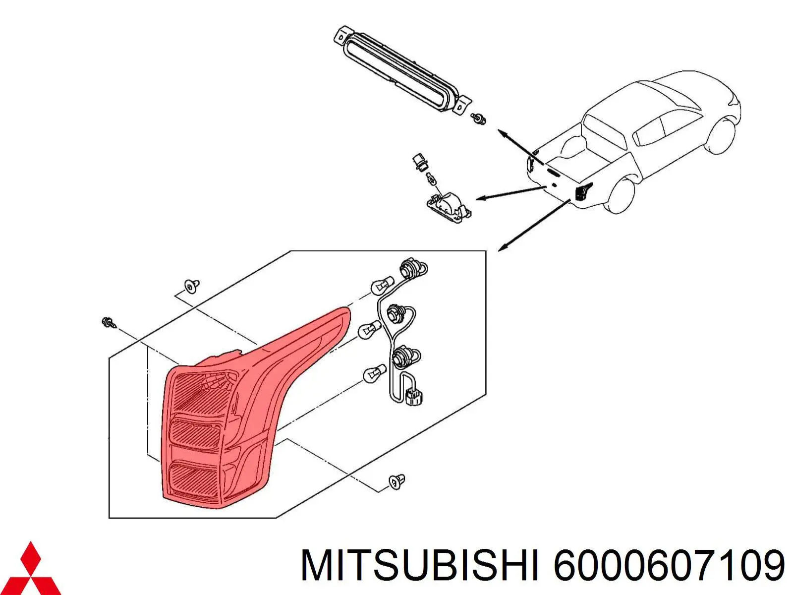 Задні ліхтарі Mitsubishi 6000607109 ціна, від 75.64 USD
